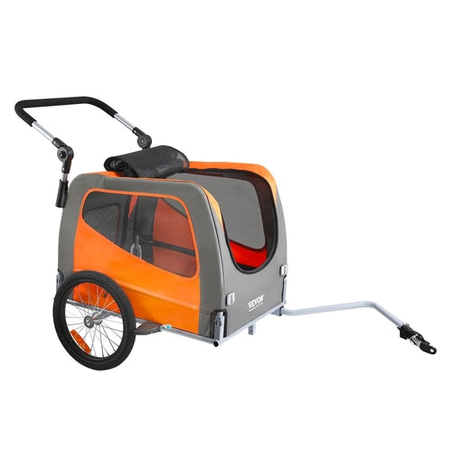 Remolque para bicicletas para perros, soporta hasta 66 libras, carrito y cochecito 2 en 1 para mascotas.