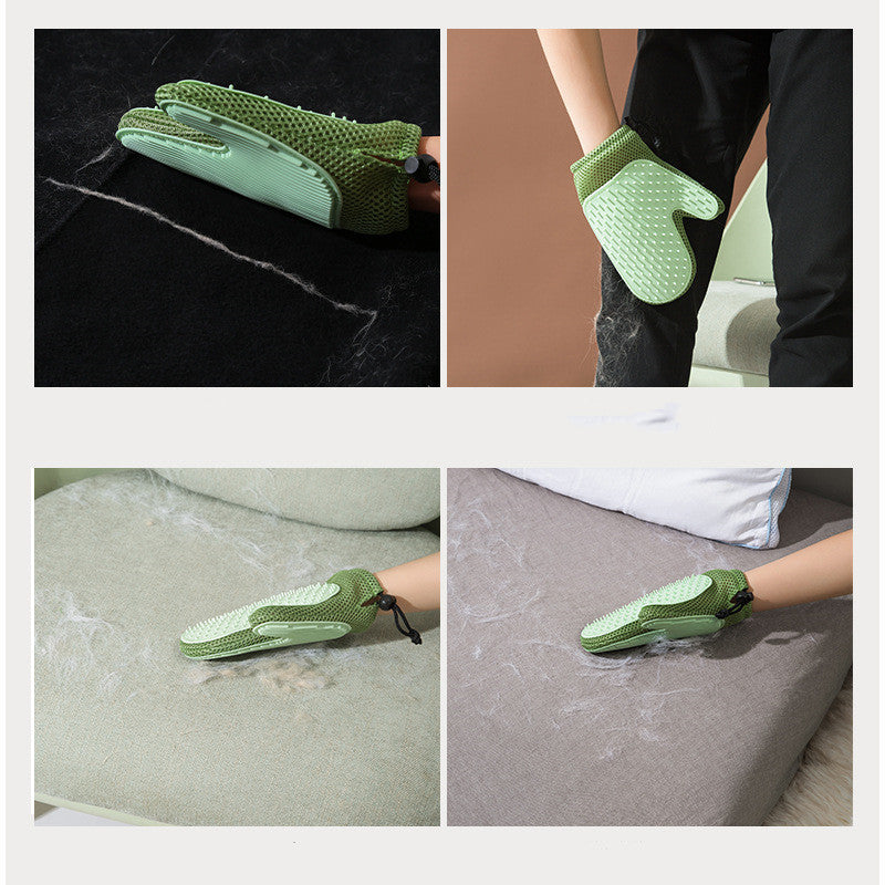 Guantes de Silicona para Mascotas y Cepillo de Pelos