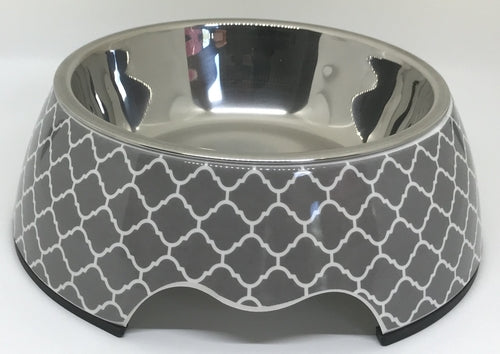 Cuenco gris moderno para perros de tamaño mediano