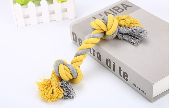 Juguete de Cuerda de Nudo de Algodón Grande para Entrenamiento de Perros (28cm)