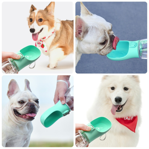 Comedero y bebedero portátil para perros y gatos (uso en exteriores)