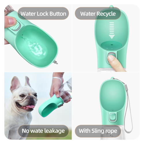 Comedero y bebedero portátil para perros y gatos (uso en exteriores)