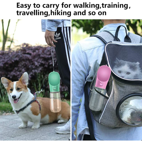Comedero y bebedero portátil para perros y gatos (uso en exteriores)
