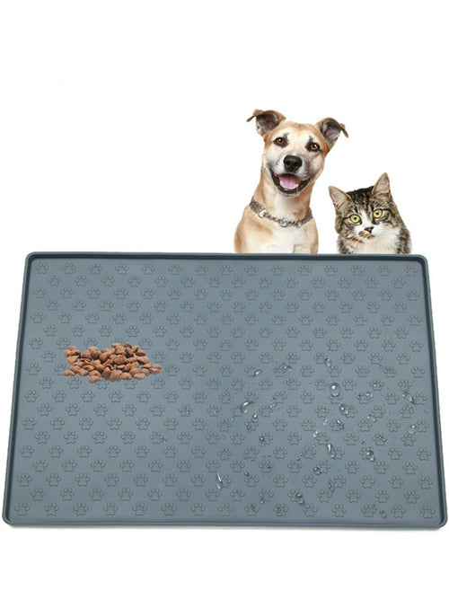 Alfombrilla de silicona antideslizante e impermeable para comida y agua de mascotas