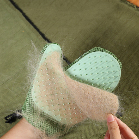 Guantes de Silicona para Mascotas y Cepillo de Pelos