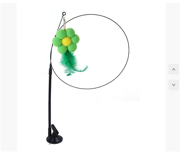 Juguete tipo varita con ventosa para gatos