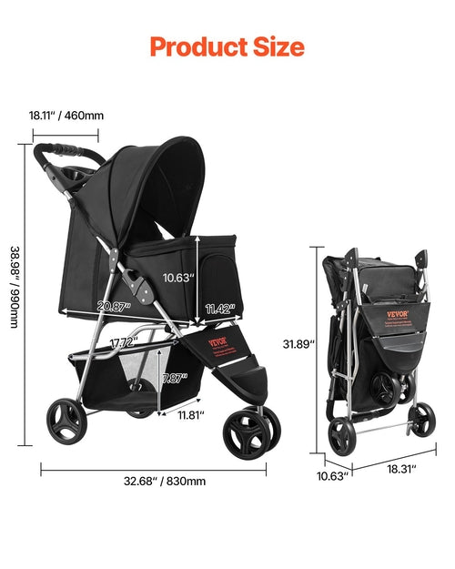 Cochecito para mascotas, capacidad de peso de 15 kilos, carrito plegable