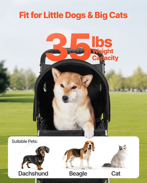 Cochecito para mascotas, capacidad de peso de 15 kilos, carrito plegable