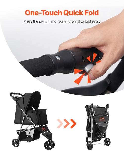 Cochecito para mascotas, capacidad de peso de 15 kilos, carrito plegable