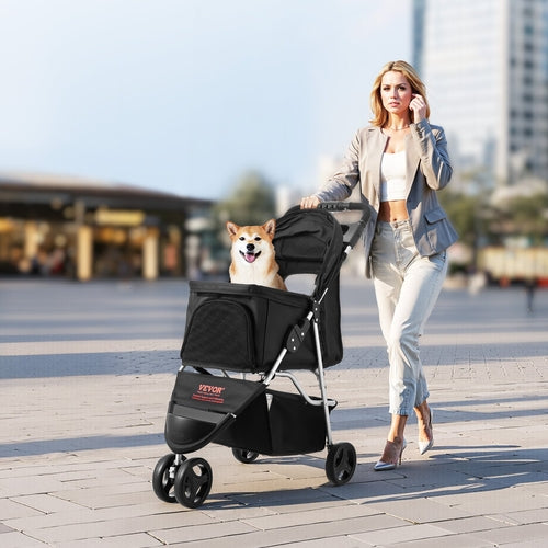 Cochecito para mascotas, capacidad de peso de 15 kilos, carrito plegable