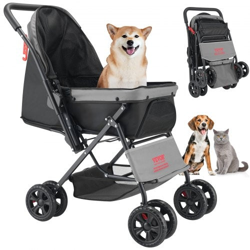 Cochecito para mascotas, capacidad de peso de 44 libras, carrito plegable para perros