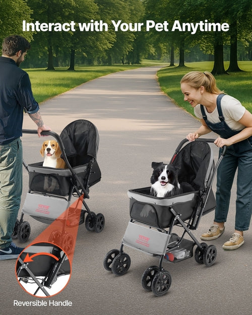 Cochecito para mascotas, capacidad de peso de 44 libras, carrito plegable para perros