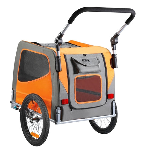 Remolque para bicicletas para perros, soporta hasta 66 libras, carrito y cochecito 2 en 1 para mascotas.